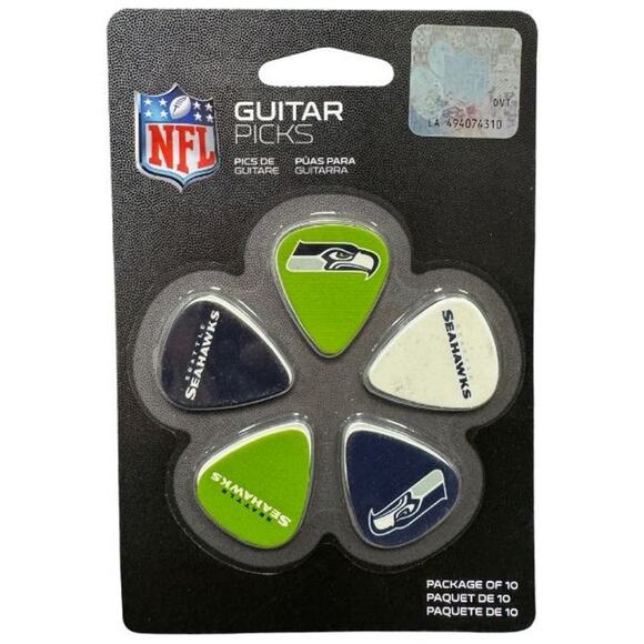 Seattle Seahawks Guitar Picks 10 Total 5 Different Styles NFL Packaging New - Picture 1 of 3